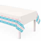 Pink or Blue? Baby Shower Plastic Table Cover
